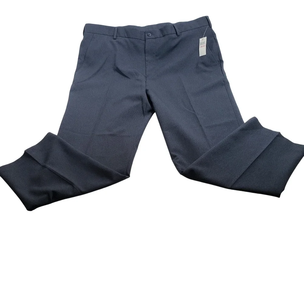 Van Heusen Mens Traveler Straight Fit Pants‎ 40x30 Navy Blue Non-Iron
